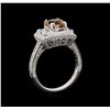 Image 4 : 1.56 ctw Morganite and Diamond Ring - 18KT White Gold