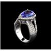 Image 4 : 14KT White Gold 4.81 ctw Tanzanite and Diamond Ring