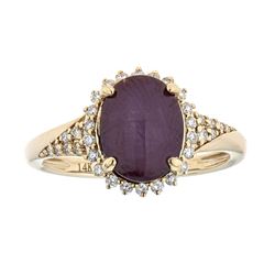 5.17 ctw Star Ruby and Diamond Ring - 14KT Yellow Gold