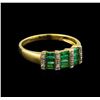 Image 1 : 0.84 ctw Emerald and Diamond Ring - 14KT Yellow Gold