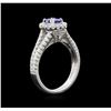 Image 3 : 0.90 ctw Tanzanite and Diamond Ring - 18KT White Gold