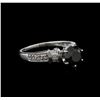 Image 1 : 1.60 ctw Black Diamond Ring - Platinum