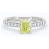 Image 7 : GIA Certified 1.37 ctw Yellow Diamond Ring - 14KT White Gold