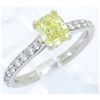 Image 8 : GIA Certified 1.37 ctw Yellow Diamond Ring - 14KT White Gold
