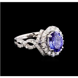 14KT White Gold 1.93 ctw Tanzanite and Diamond Ring