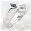 Image 5 : 0.24 ctw Diamond and Sapphire Ring - 14KT White Gold