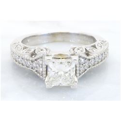 1.30 ctw Certified Diamond Ring - 14KT White Gold