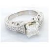 Image 2 : 1.30 ctw Certified Diamond Ring - 14KT White Gold