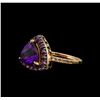 Image 1 : 2.95 ctw Amethyst, Pink Sapphire, and Diamond Ring - 14KT Rose Gold