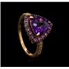 Image 4 : 2.95 ctw Amethyst, Pink Sapphire, and Diamond Ring - 14KT Rose Gold