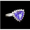 Image 1 : 14KT White Gold 3.02 ctw Tanzanite and Diamond Ring