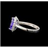 Image 3 : 14KT White Gold 3.02 ctw Tanzanite and Diamond Ring