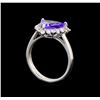 Image 4 : 14KT White Gold 3.02 ctw Tanzanite and Diamond Ring