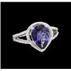 Image 1 : 2.24 ctw Tanzanite and Diamond Ring - 14KT White Gold