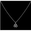 Image 2 : 0.20 ctw Diamond Pendant With Chain - 14KT White Gold