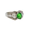 Image 1 : 2.12 ctw Tsavorite and Diamond Ring - 14KT White Gold