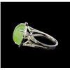 Image 3 : 14KT White Gold 14.74 ctw Green Tourmaline and Diamond Ring