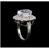 Image 4 : 6.54 ctw Aquamarine and Diamond Ring - 14KT White Gold