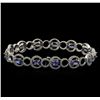 Image 2 : 14KT Two-Tone Gold 5.07 ctw Tanzanite and Diamond Bracelet