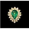 Image 2 : 14KT Yellow Gold 2.27 ctw Emerald and Diamond Ring