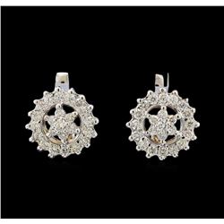 14KT White Gold 0.90 ctw Diamond Earrings