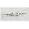 Image 4 : 1.00 ctw Blue and White Diamond Earrings - 14KT White Gold