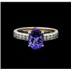 Image 2 : 14KT White Gold 2.07 ctw Tanzanite and Diamond Ring