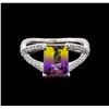 Image 2 : 2.70 ctw Ametrine and Diamond Ring - 14KT White Gold