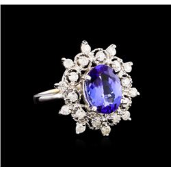 14KT White Gold 3.07 ctw Tanzanite and Diamond Ring