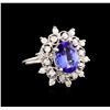 Image 1 : 14KT White Gold 3.07 ctw Tanzanite and Diamond Ring