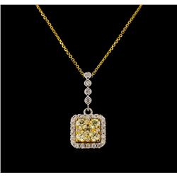 0.71 ctw Diamond Pendant With Chain - 14KT Yellow And White Gold