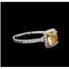 Image 2 : GIA Cert 2.17 ctw Yellow Sapphire and Diamond Ring - 18KT Two-Tone Gold