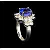 Image 4 : 14KT White Gold 4.14 ctw Tanzanite and Diamond Ring