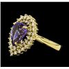 Image 1 : 2.76 ctw Tanzanite and Diamond Ring - 14KT Yellow Gold