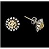 Image 2 : 0.67 ctw Diamond Earrings - 14KT Two Tone Gold