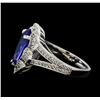 Image 3 : 3.05 ctw Tanzanite and Diamond Ring - 14KT White Gold