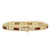 Image 2 : 6.69 ctw Ruby and White Sapphire Bracelet - 14KT Yellow Gold