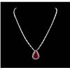 Image 2 : GIA Cert 7.14 ctw Ruby and Diamond Necklace - 18KT White Gold