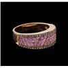 Image 1 : 1.08 ctw Pink Sapphire and Diamond Ring - 14KT Rose Gold