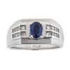 Image 1 : 1.15 ctw Sapphire and Diamond Ring - 14KT White Gold