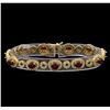 Image 1 : 14KT Yellow Gold 6.65 ctw Ruby and Diamond Bracelet