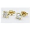 Image 2 : 1.00 ctw Diamond Stud Earrings - 14KT Yellow Gold