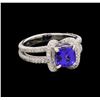 Image 1 : 14KT White Gold 1.42 ctw Tanzanite and Diamond Ring