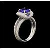 Image 4 : 14KT White Gold 1.42 ctw Tanzanite and Diamond Ring