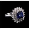 Image 2 : 2.80 ctw Tanzanite and Diamond Ring - 14KT White Gold