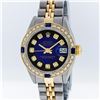 Image 1 : Rolex Two-Tone Blue Vignette Diamond and Sapphire DateJust Ladies Watch