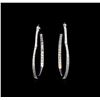 Image 1 : 1.50 ctw Heart Shape Hoop Earrings - 14KT White Gold