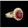 Image 1 : 14KT Yellow Gold 3.44 ctw Ruby and Diamond Ring