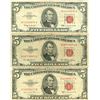 Image 1 : 1963 $5 VG/XF Red Seal Note Lot of 3