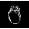 Image 4 : 4.27 ctw Black Diamond Ring - 14KT White Gold